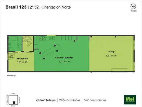 Oficina 5 ambientes con 3 baños