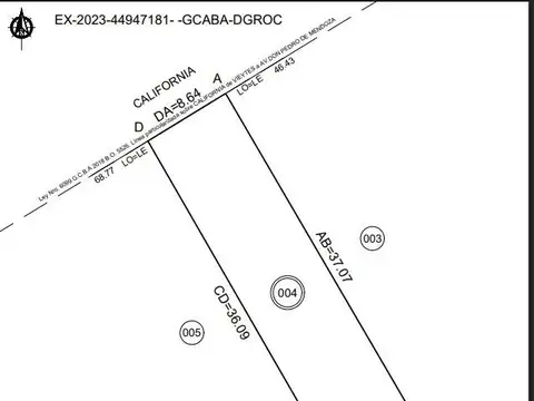 Terreno en Venta 8  mts Frente