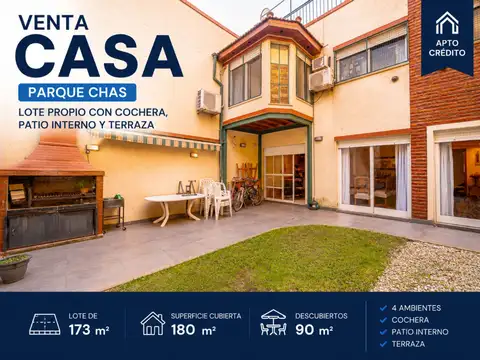 VENTA CASA 4 AMBIENTES PARQUE CHAS APTO CREDITO