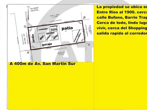 Casa 3 ambientes con 1 baño