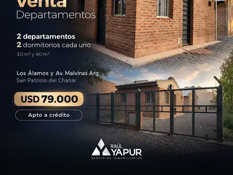 2 DEPTOS EN VENTA | SAN PATRICIO DEL CHAÑAR