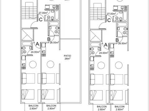 Departamento Monoambiente con 1 baño