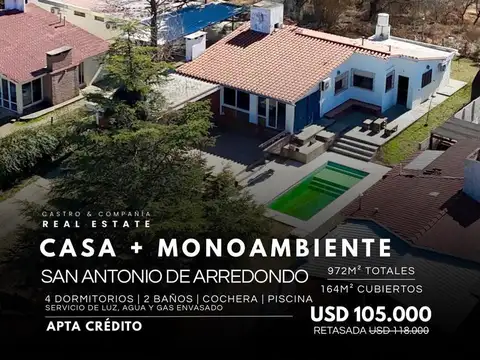 Casa en Venta en San Antonio de Arredondo, Punilla