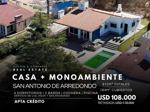 Venta Casa De 3 Dormitorios Departamento Y Pileta A 3 Cuadras Del Río En San Antonio De Arredondo