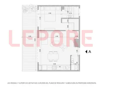 Departamento en Venta de 1 dormitorio