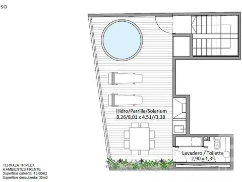 Departamento 4 ambientes con 2 baños