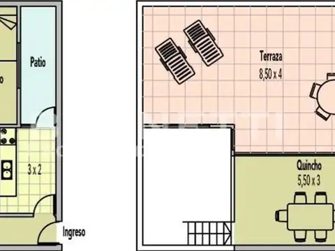 Depto Tipo Casa en Venta de 3 ambientes
