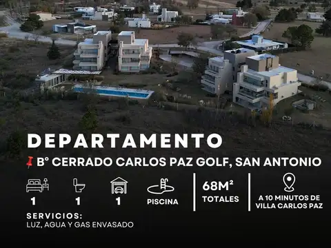 Venta Departamento De Categoría 1 Dormitorio C/Cochera Y Pileta En Country Carlos Paz Golf