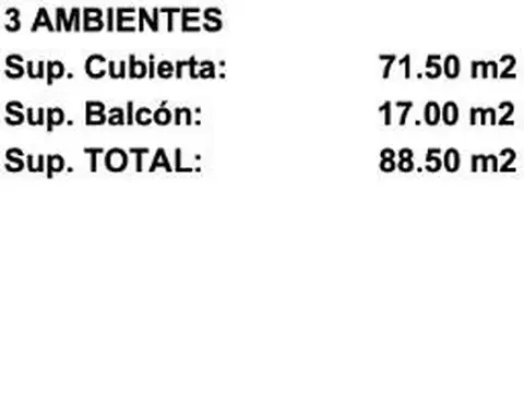Departamento en Venta de 3 ambientes