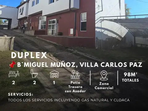 Venta Duplex 2 Dormitorios Con Cochera A 2 Cuadras Del Rio En Barrio Miguel Muñoz - Villa Carlos Paz