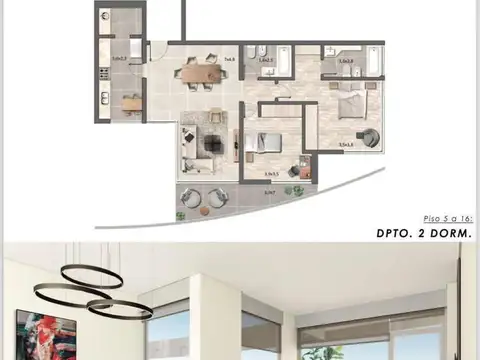 Departamento en Venta de 3 ambientes