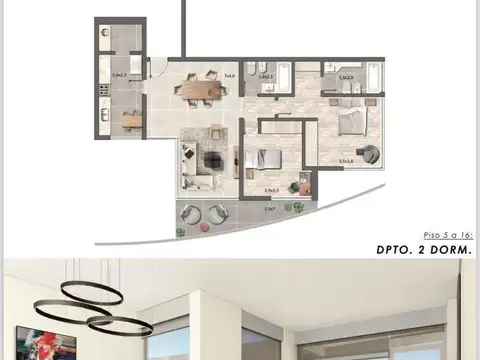 Departamento en Venta de 3 ambientes
