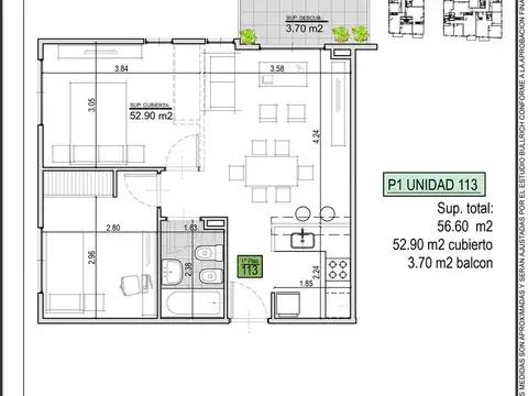Departamento en Venta de 3 ambientes