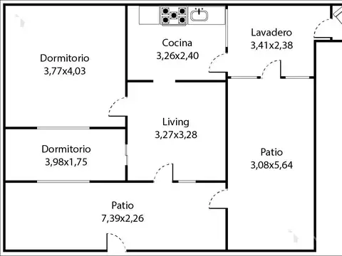 PH de 2 ambientes en venta en Bernal Oeste, Quilmes con patio.