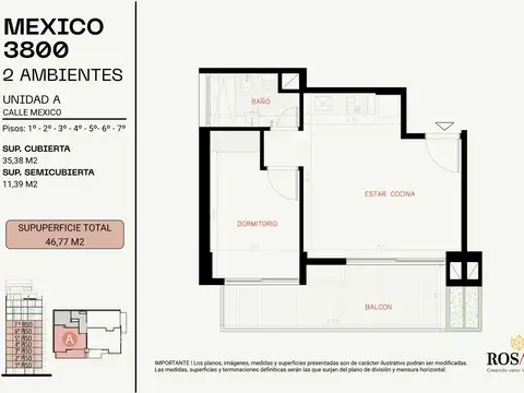 Departamento en Venta de 2 ambientes