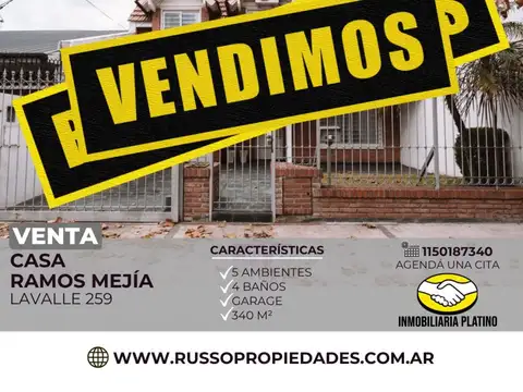 Venta Casa 5 ambientes Ramos Mejia