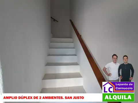 ¡AMPLIO DÚPLEX de 2 AMBIENTES en ALQUILER EN San Justo!