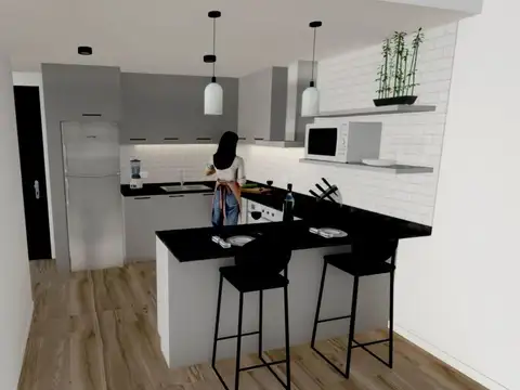 Departamento 2 ambientes con 1 baño