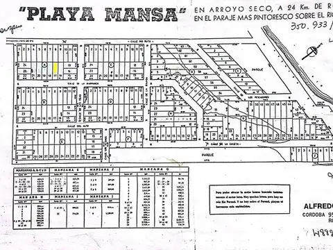 VENTA LOTE EN PLAYA MANSA ARROYO SECO