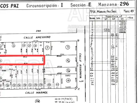 Terreno en Venta 86  mts Fondo