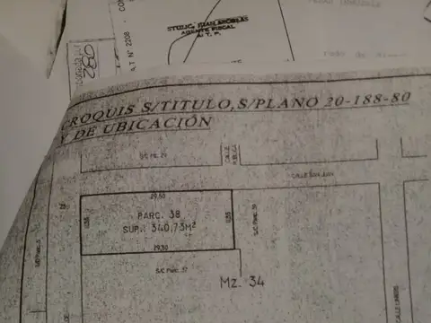 Terreno en Venta 29,50  mts Fondo