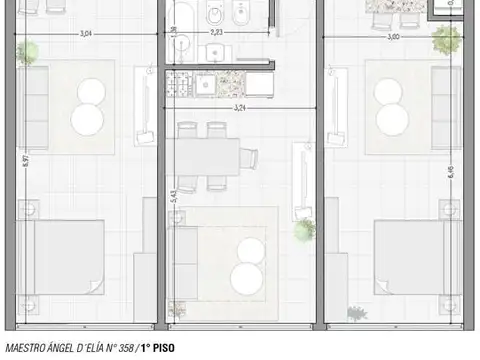 Departamento Monoambiente con 1 baño