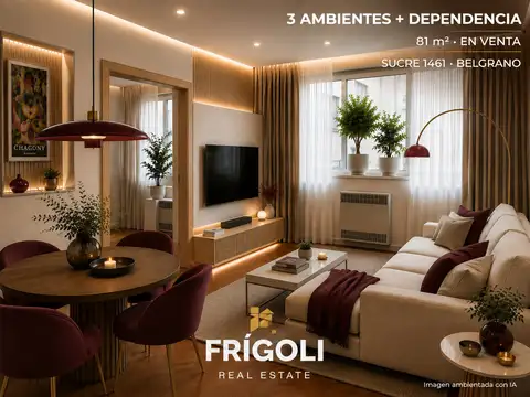 VENTA | DTO 4 AMB (81 M²) | 3° PISO C/FRENTE | BAJO BELGRANO | APTO CRÉDITO | A M LIBERTADOR