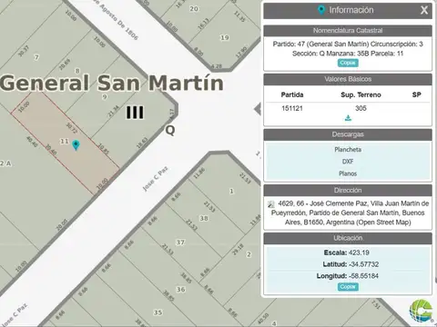Venta Lote San Martín