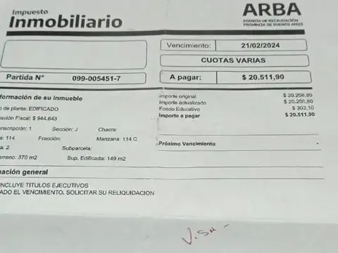 Depto Tipo Casa en Venta con 1 cochera