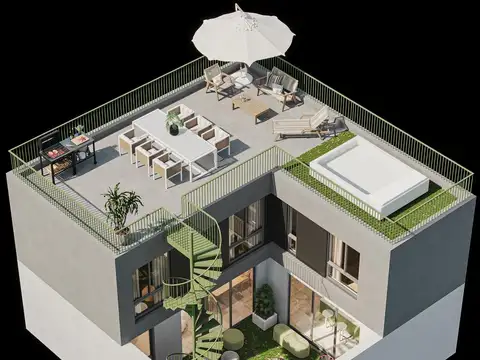 Depto Tipo Casa 4 ambientes con 2 baños