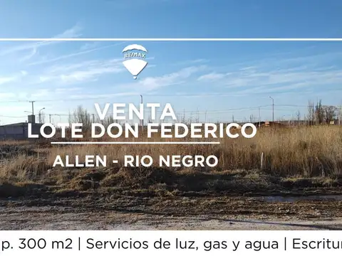 VENTA TERRENO ALLEN