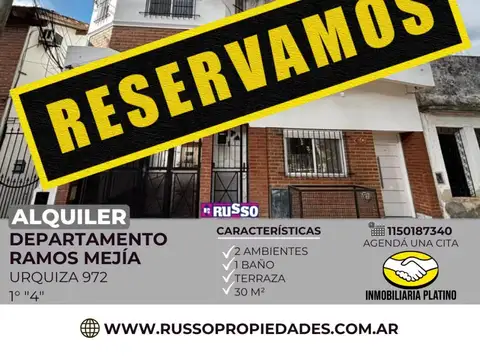 Alquiler departamento 2 ambientes Ramos Mejia