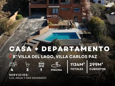 Venta Casa De Categoría Y Departamento Con Piscina En 1.134M² De Lote Cerca Del Cucú, Villa Del Lago