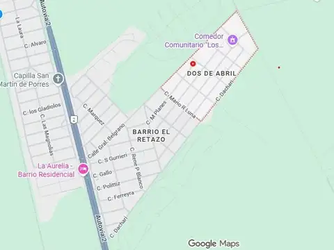 Terreno en Venta 20  mts Frente