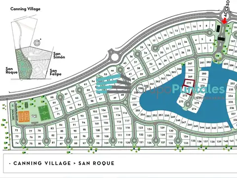 Lote Terreno a la laguna en Barrio San Roque Canning Village, juntos o separados