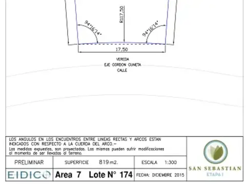 LOTE EN VENTA SAN SEBASTÍAN - ÁREA 7 -