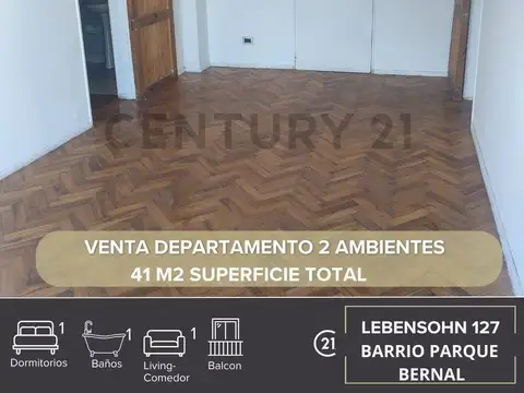 VENTA DEPARTAMENTO 2 AMBIENTES BERNAL - BARRIO PARQUE