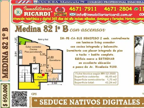 SEDUCE NATIVOS DIGITALES  2 amb ES UN DULCE DE LECHE balcon