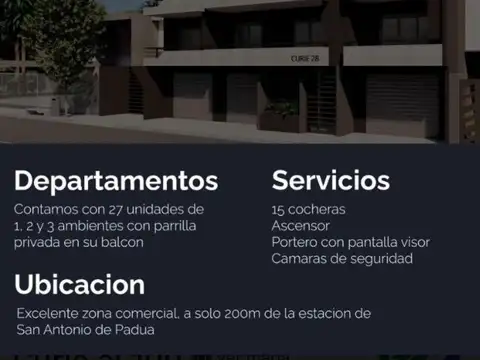 Departamento 2 ambientes con 1 baño