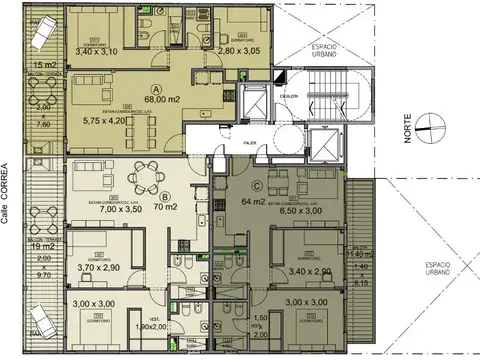 Departamento 3 ambientes con 2 baños