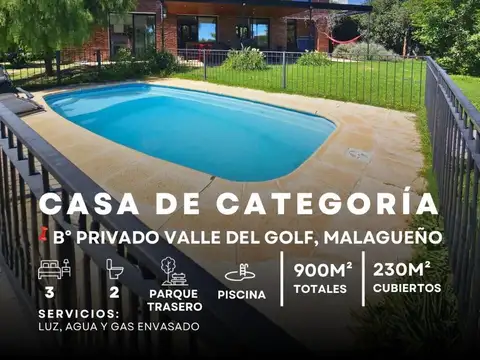 VENTA DE GRAN CASA DE 3 DOR, PISCINA, 900M² PARQUE. COUNTRY VALLE DEL GOLF- MALAGUEÑO