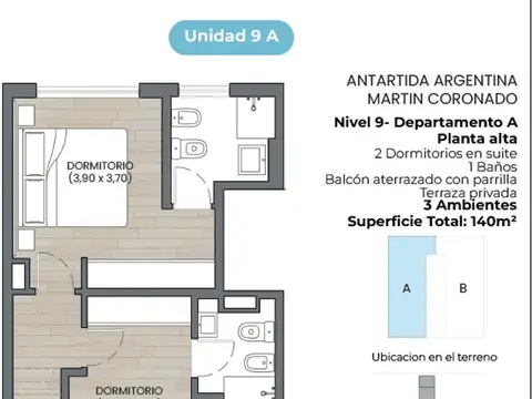 Departamento en Venta de 3 ambientes