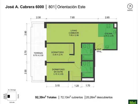Cabrera 6000, Piso 8