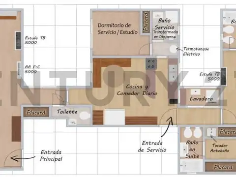 Departamento en Venta de 5 ambientes