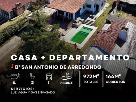 Venta Casa De 3 Dormitorios C/ Departamento Y Pileta A 3 Cuadras Del Río En San Antonio De Arredondo