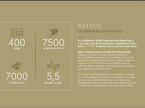 Terreno en venta Pilar  B° NATIVO PILAR  (FINANCIACION) PREVENTA
