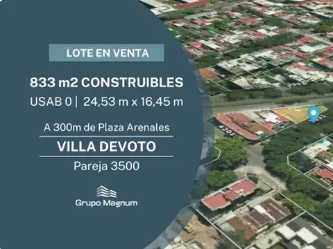 Venta Terreno en Esquina en Devoto