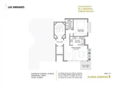 Departamento 2 ambientes con 1 baño