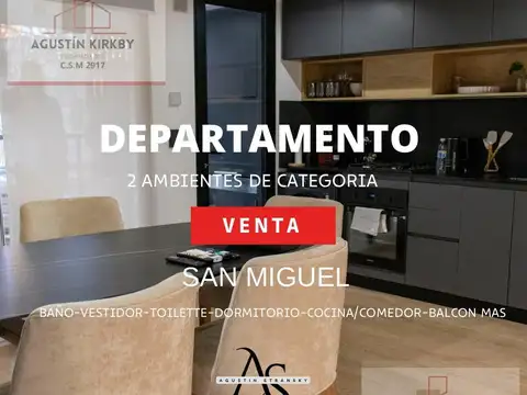 Departamento 2 ambientes de categoria en san miguel