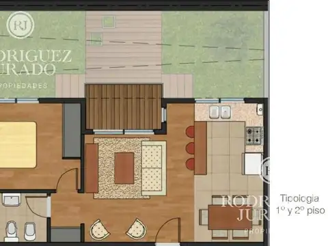 Departamento 2 ambientes con 1 baño